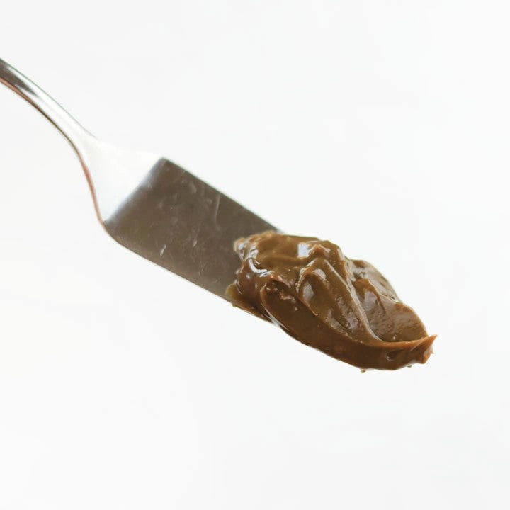 Hojicha Jam on a spoon