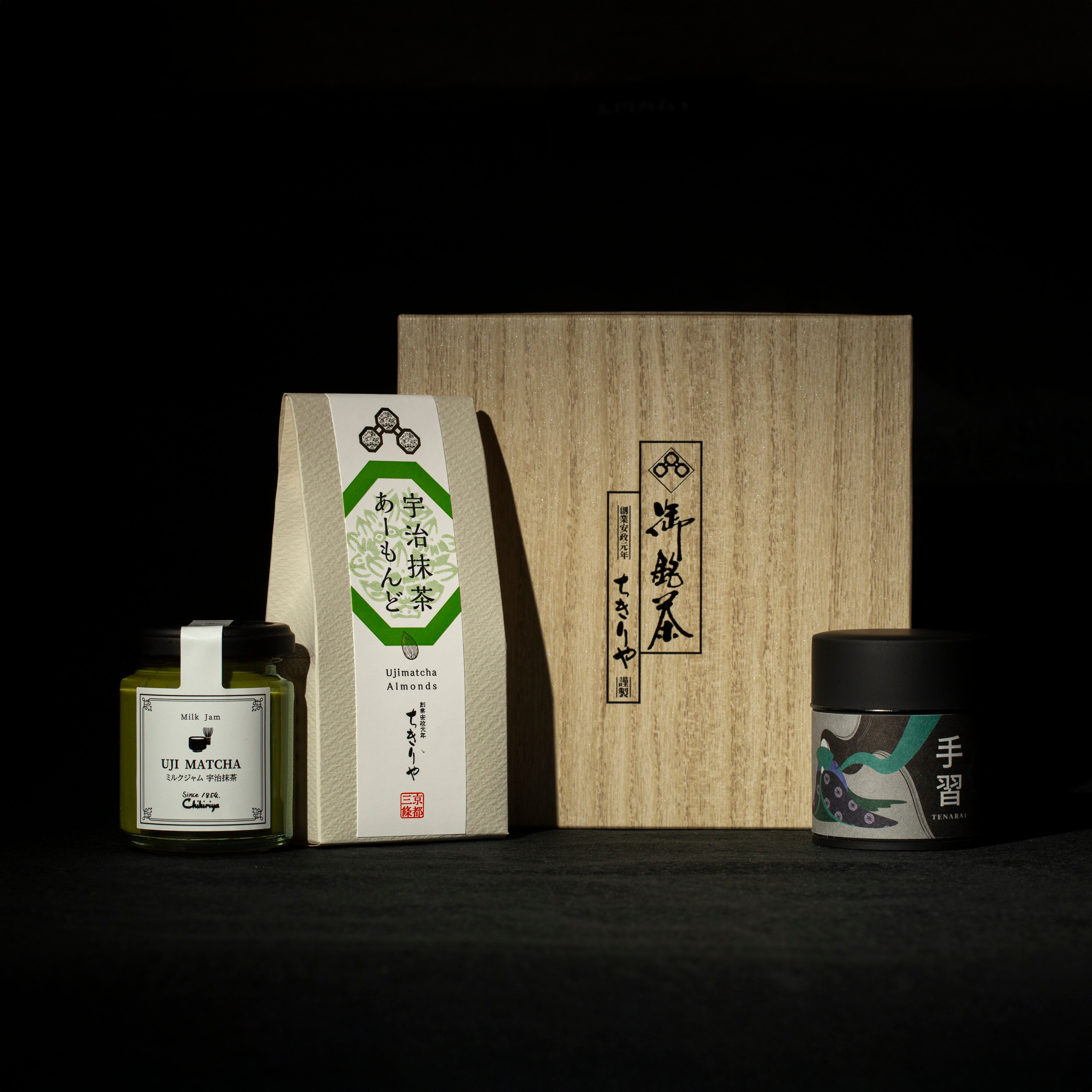 Matcha Addict Set Uji Matcha Tenarai with matcha milk jam and matcha almonds