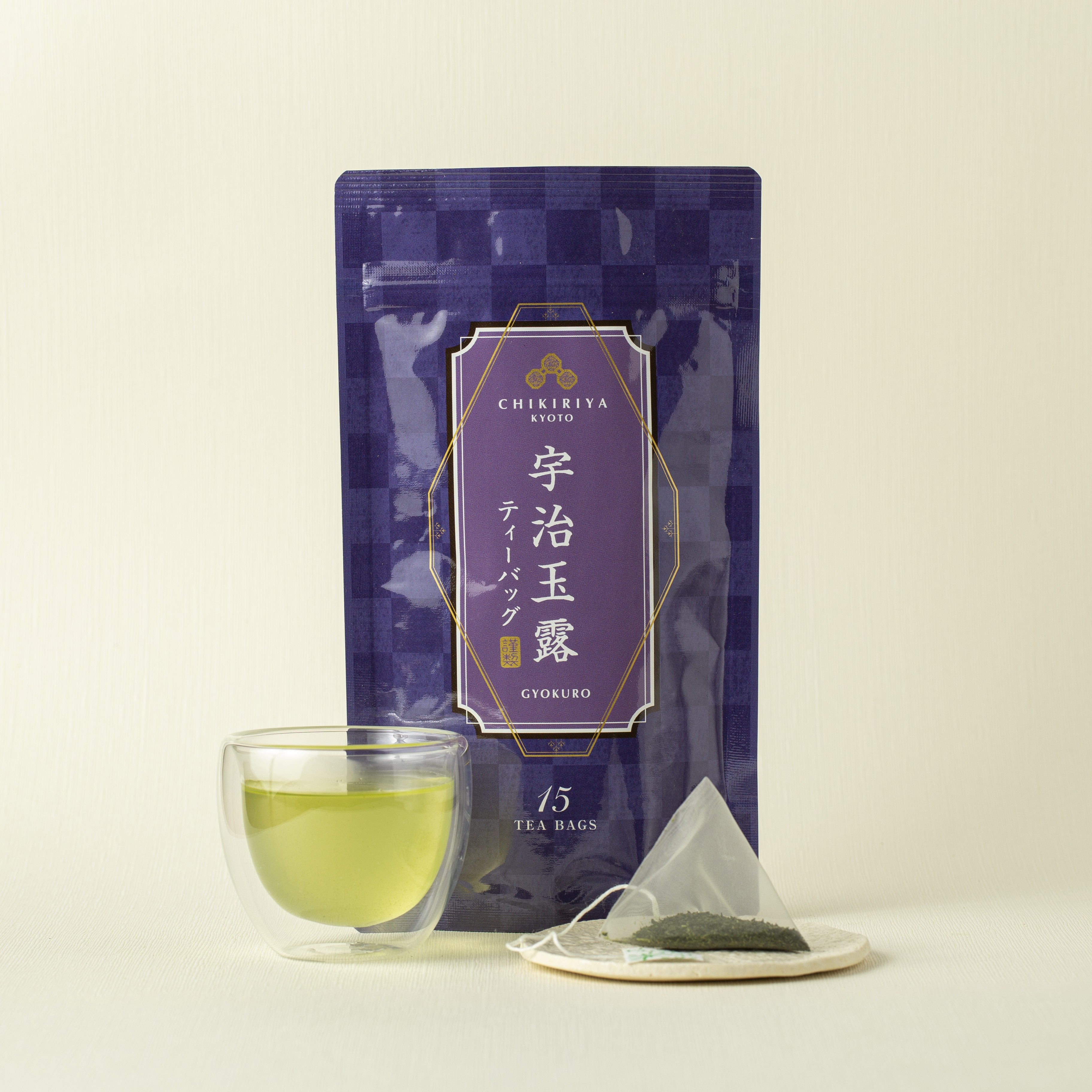Uji Kyoto Gyokuro Tea Bags and liquor