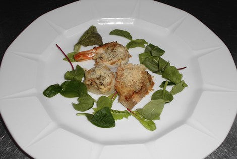 Chef’s recipe: Bread Crumbs Fried seafood flavored with Lemon Myrtle tea