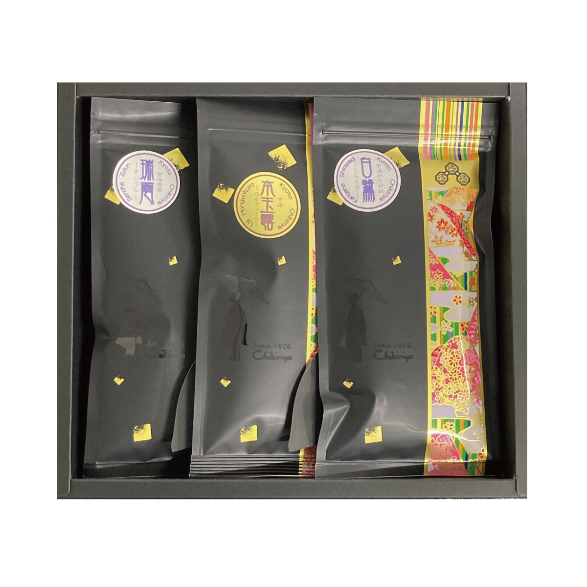 [Coffret cadeau de thés japonais] Sélection Premium Chikiriya – « Shirasagi », « Zuiun » et « Hon Gyokuro » - feuilles de thé en vrac