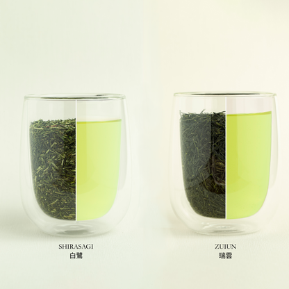 Chikiriya Premium Selection Set - “Shirasagi” & “Zuiun” - 80g liquor and tea leaves