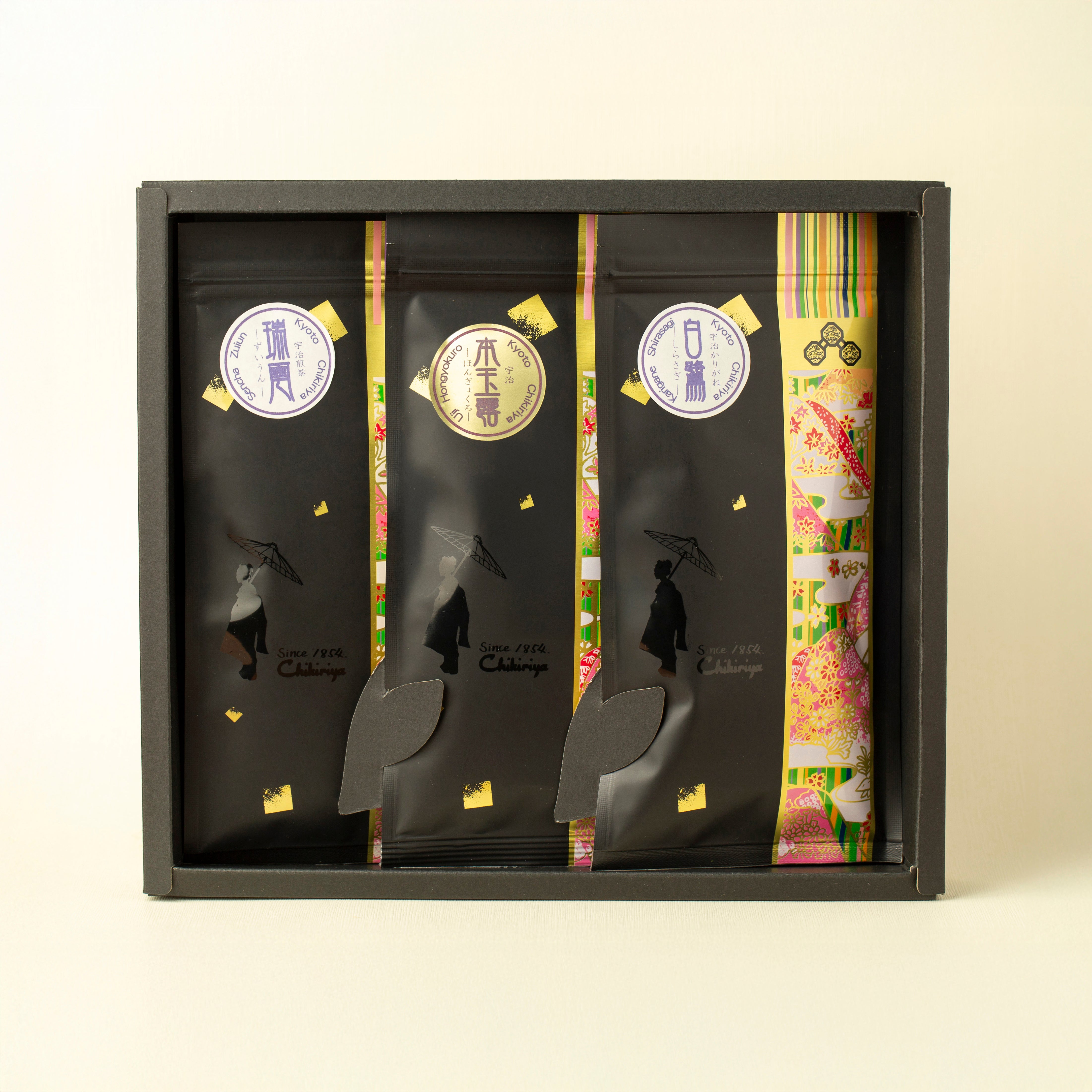 Chikiriya Premium Selection Set - "Shirasagi", "Zuiun" & "Hon Gyokuro" - 80g x 3