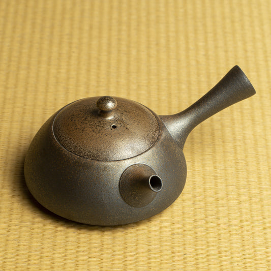 Tokoname kyusu, metallic color, grain texture and easy to hold