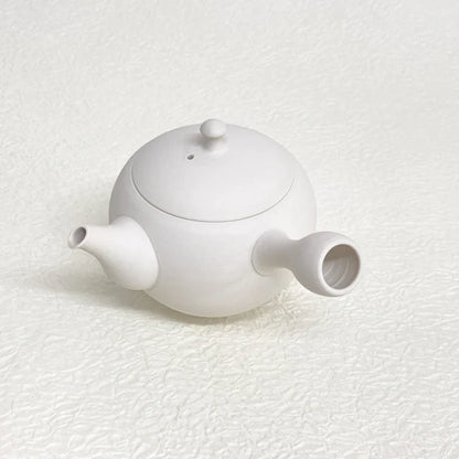 Handmade Tokoname Kyusu Teapot by Maekawa Junzô - White Seto 280ml