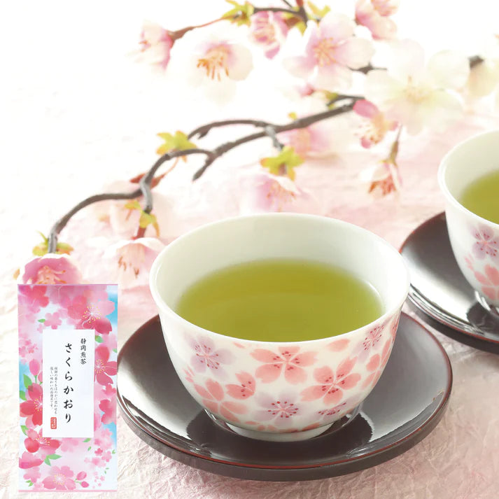 Loose leaf Japanese green tea Sakura Kaori Cherry blossom scented tea from Shizuoka