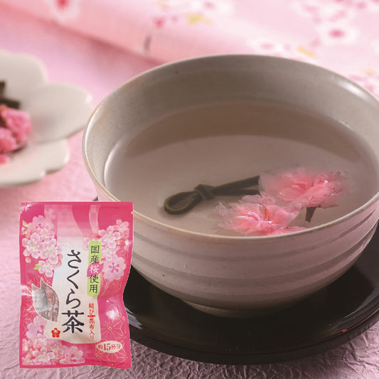 Sakura Tea with Kombu - 25 g salted cherry blossoms, 15 kombu seaweed sticks